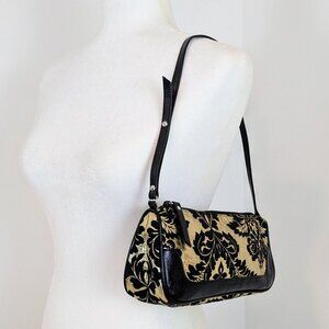Dolce & Gabbana black gold leather satin mini shoulder bag Y2K vintage